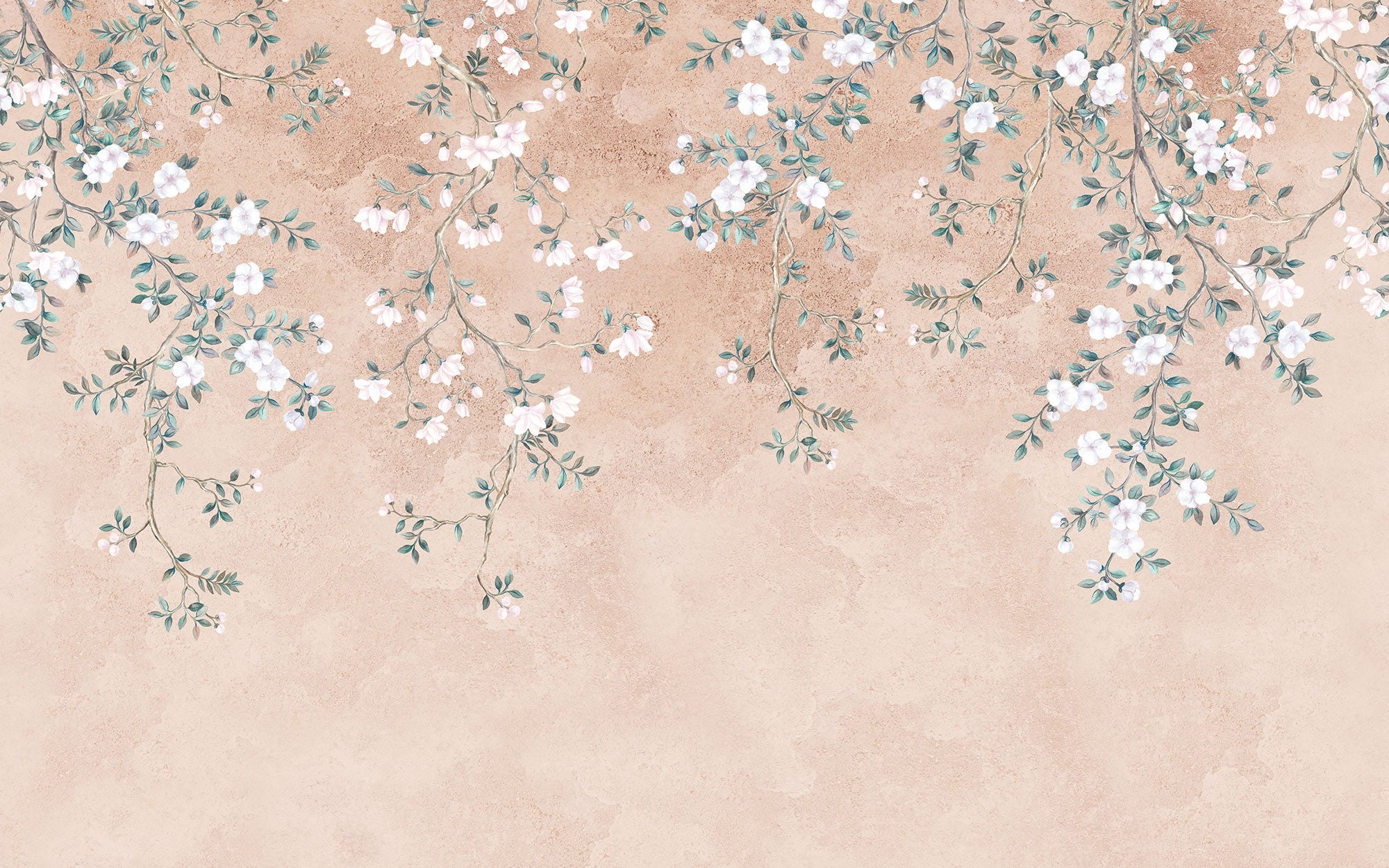 Vintage Floral Branches Wall Mural