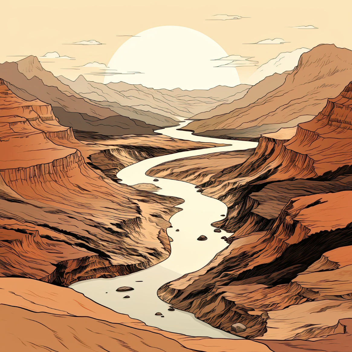 Desert Canyon River Wallpaper