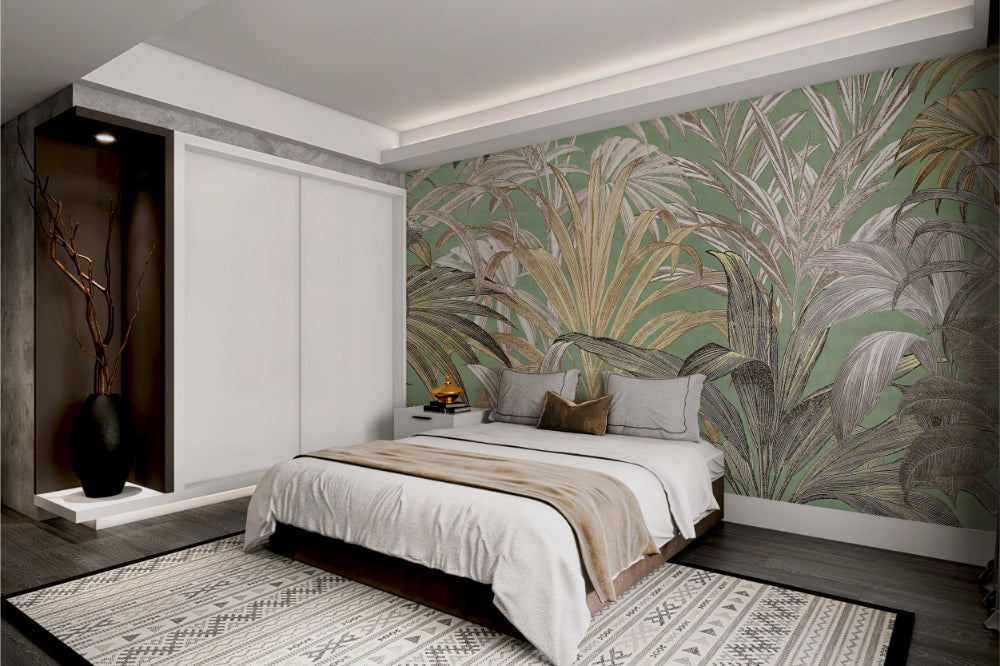 Golden Palm Forest Wallpaper Mural