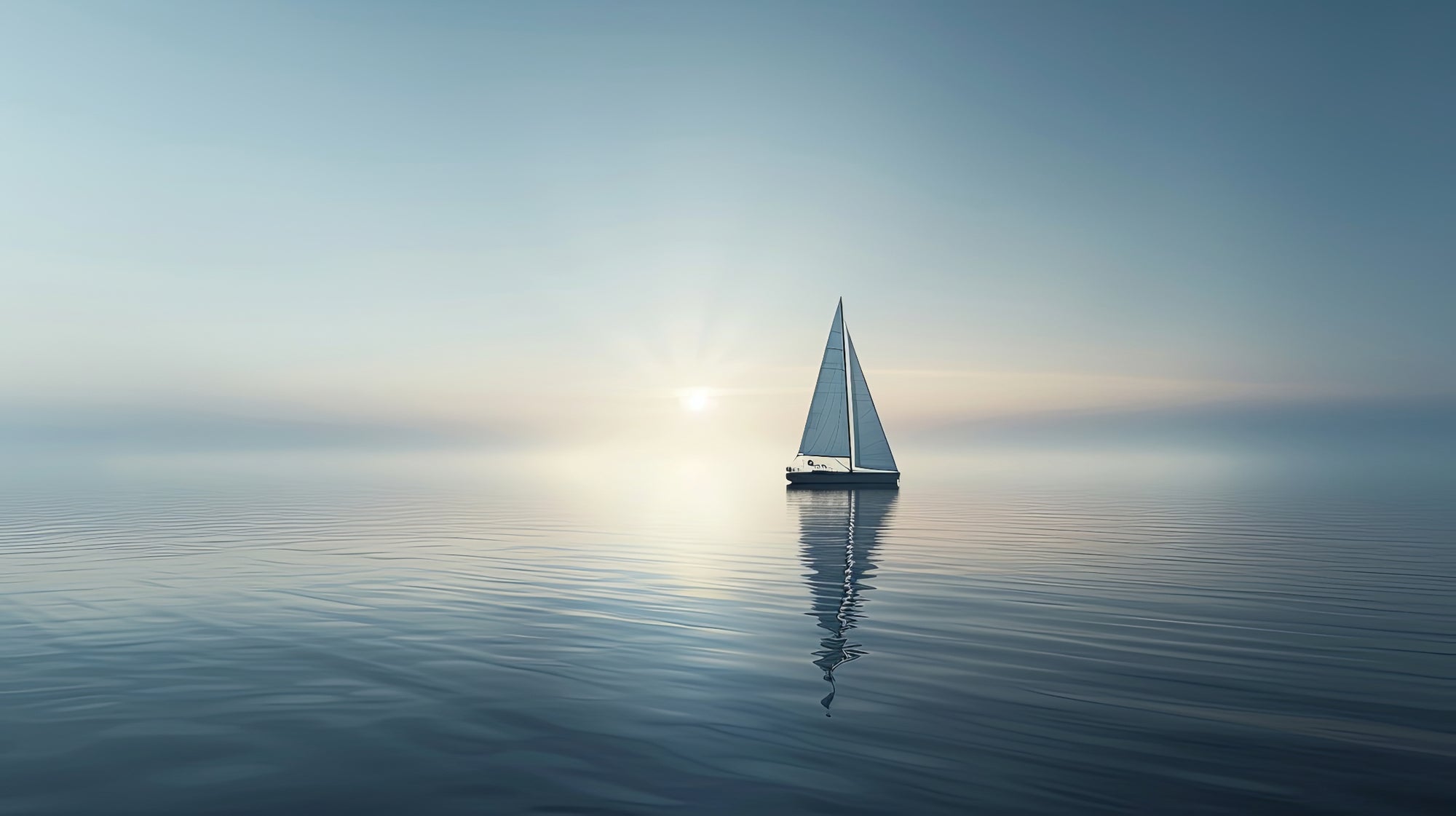 Sailboat on Calm Water Wallpaper