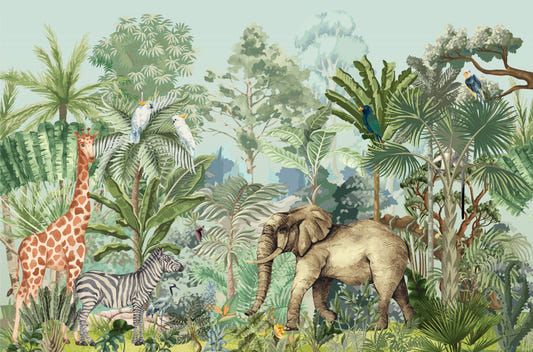 Tropical Jungle Safari Wallpaper