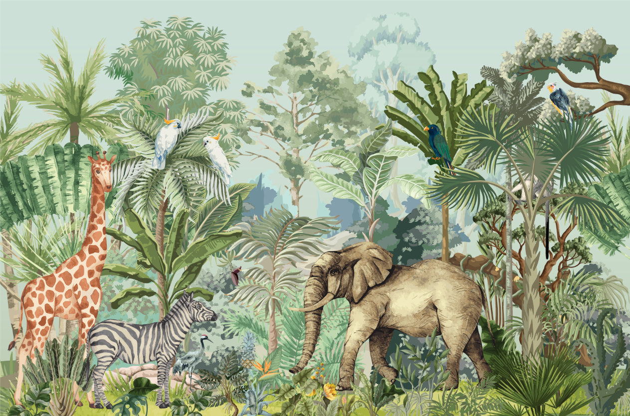 Tropical Jungle Safari Wallpaper