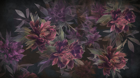 Dark Floral Botanical Wallpaper