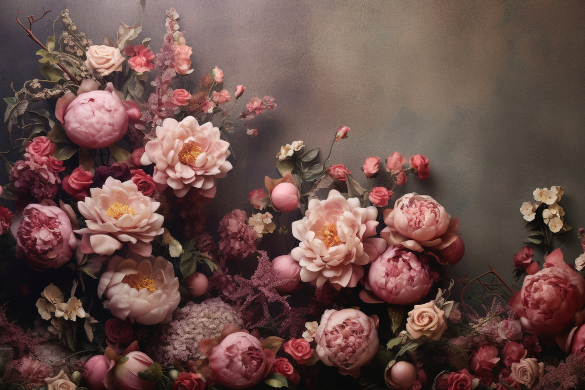 Vintage Peony Floral Wallpaper