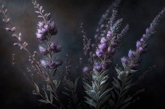 Moody Lavender Floral Wallpaper