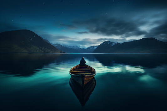 Lonely Boat Lake Wallpaper
