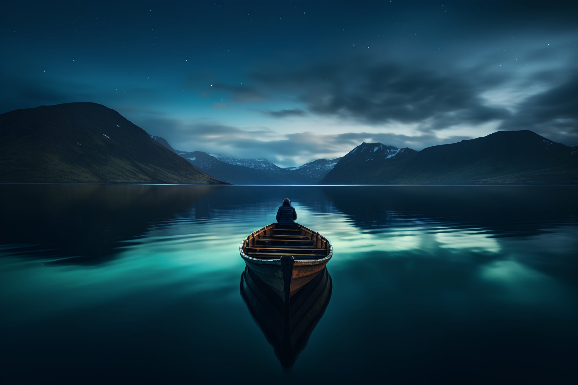 Lonely Boat Lake Wallpaper