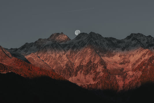 Moon Over Mountain Wallpaper