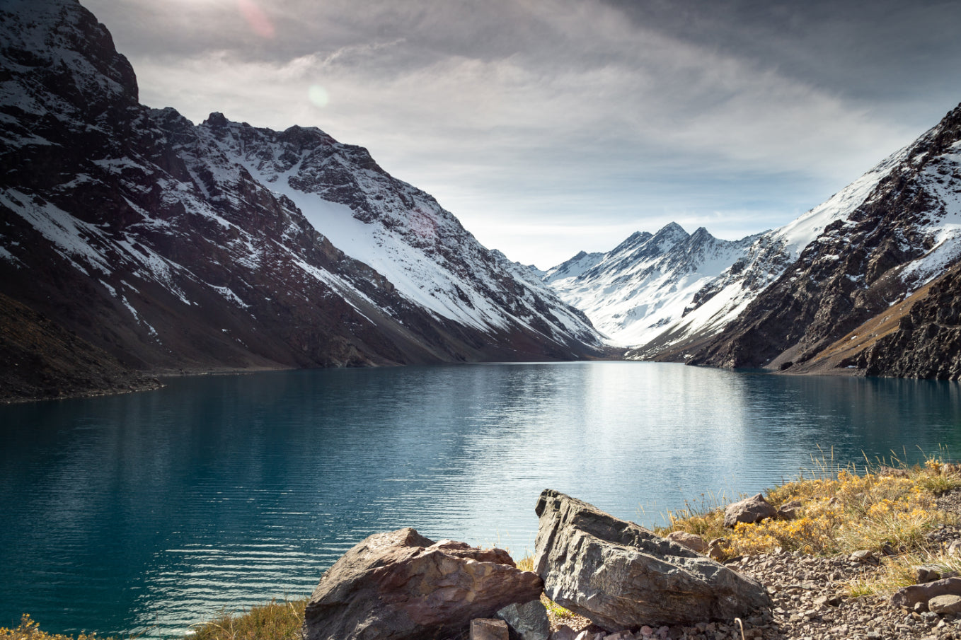 Snow-Capped Mountain Lake Wallpaper