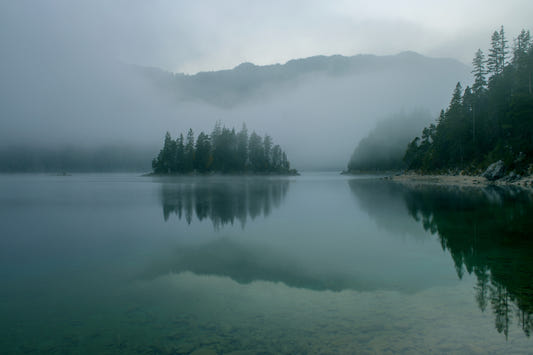 Misty Mountain Lake Wallpaper