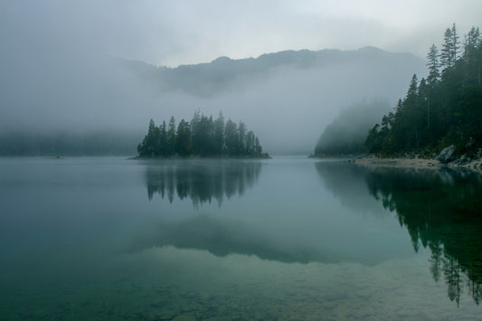Misty Mountain Lake Wallpaper