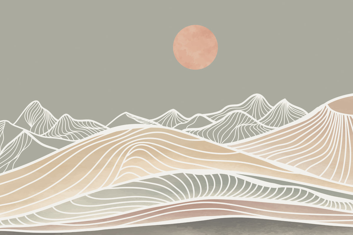 Abstract Mountain Landscape Wallpaper in your room — zoomed