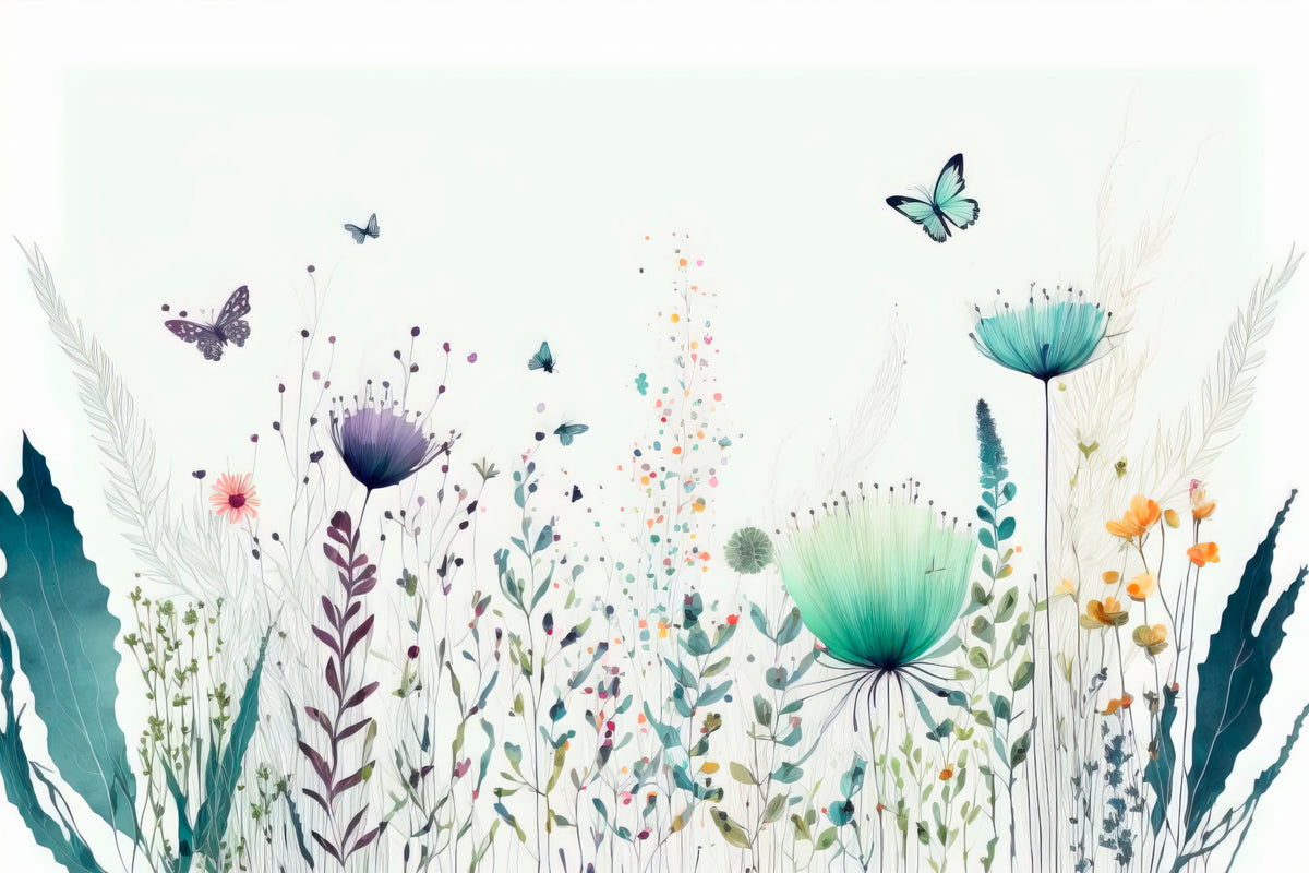 Whimsical Butterfly Garden Wallpaper