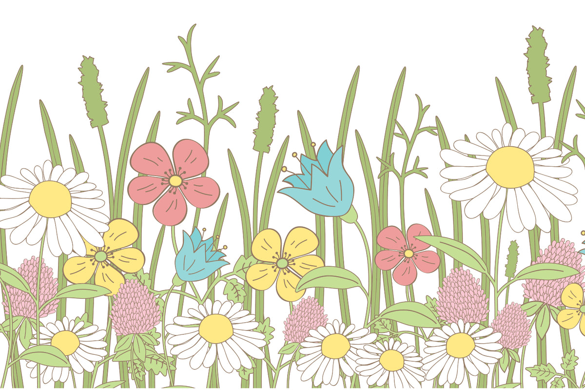 Hand-Drawn Wildflower Wallpaper in your room