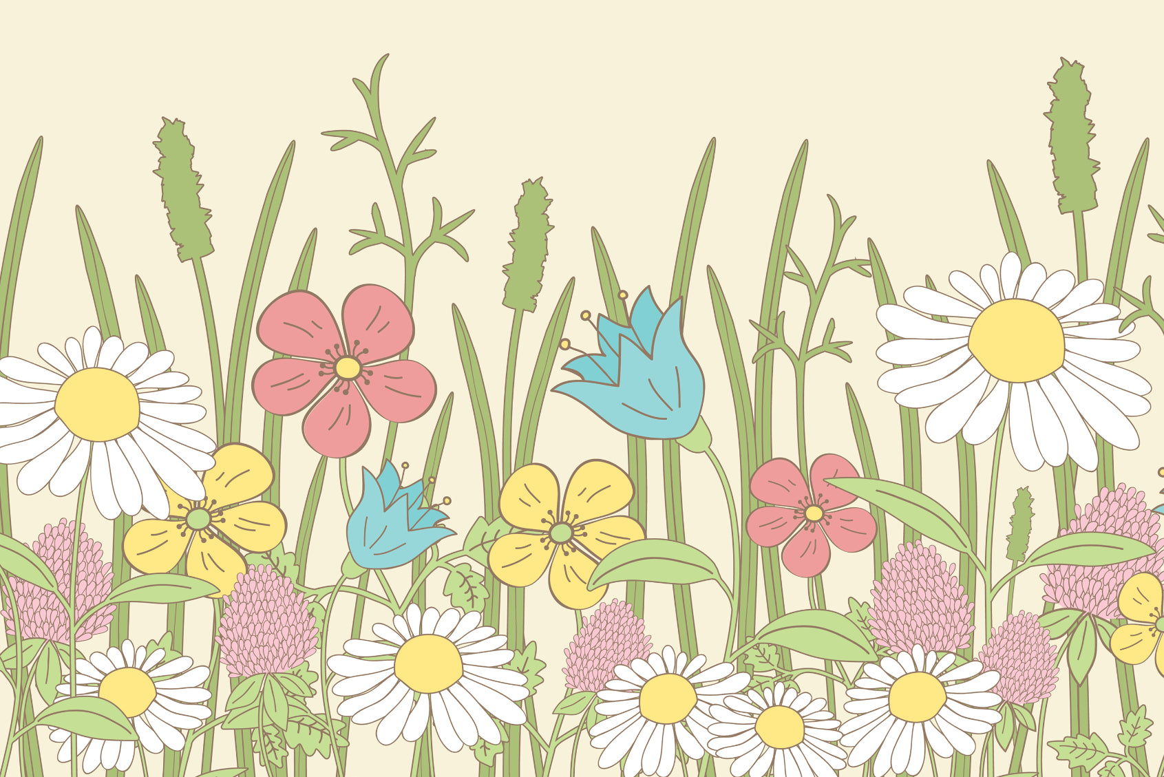 Whimsical Wildflower Botanical Wallpaper