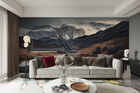 Twilight lake reflection with a dramatic landscape
