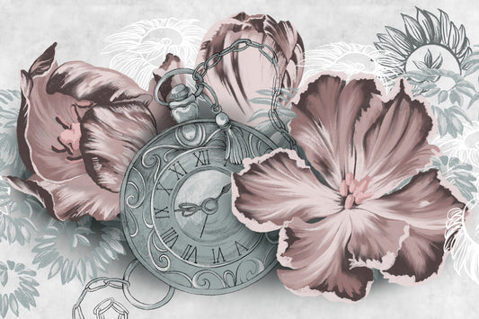 Red Vintage Floral Wallpaper