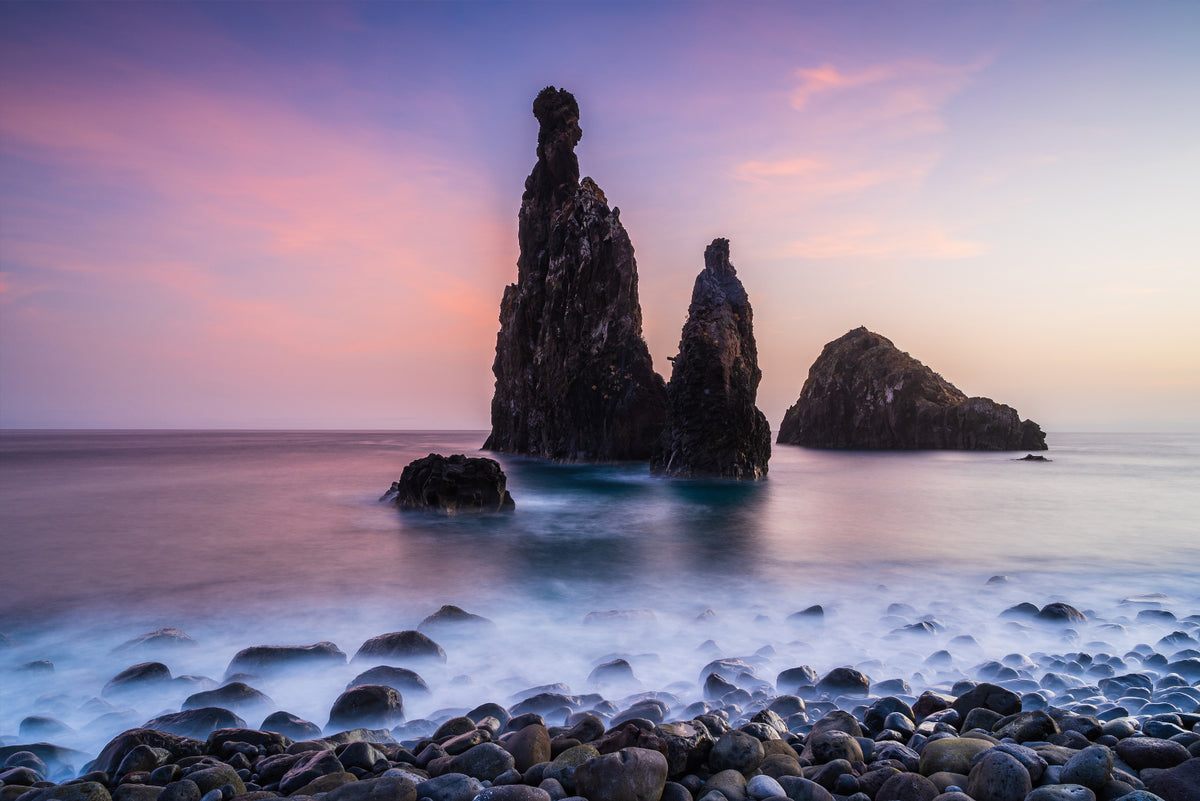 Sunset Coastal Rock Wallpaper in your room