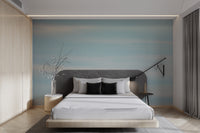 Sky-inspired wall design with gentle pastel colors
