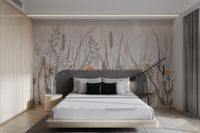 Elegant nature-inspired wallpaper with floral details
