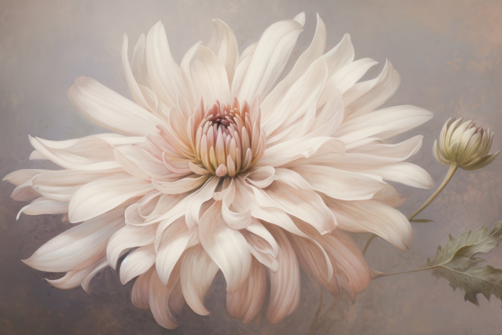 Elegant Blush Dahlia Flower Wallpaper