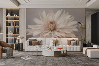 Nature-inspired blush dahlia flower wall covering
