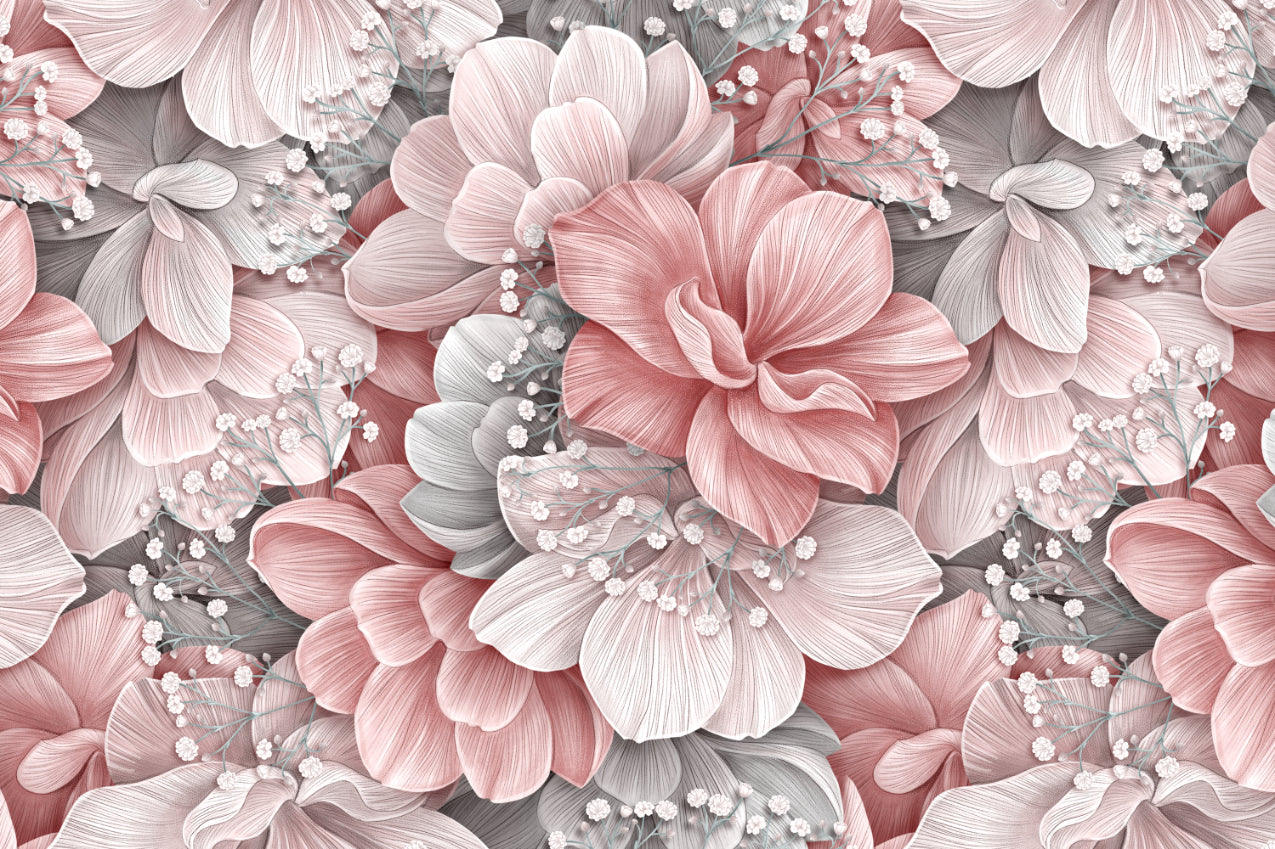 Romantic Blush Floral Wallpaper