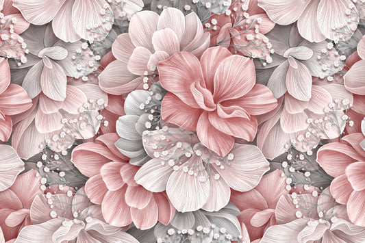 Romantic Blush Floral Wallpaper