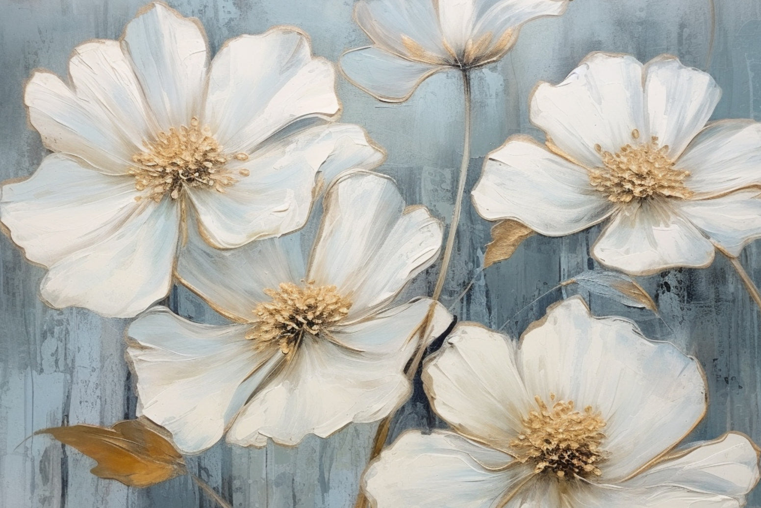 Elegant Blue Floral Wallpaper