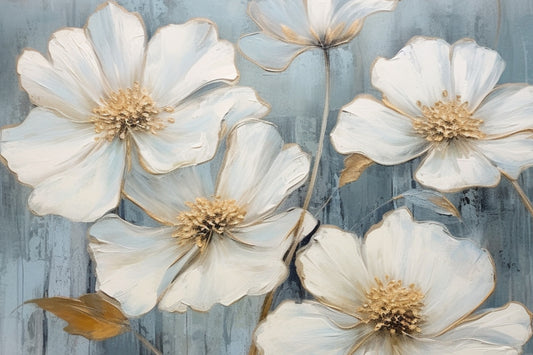 Elegant Blue Floral Wallpaper