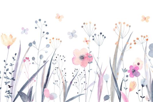 Watercolor Botanical Floral Wallpaper