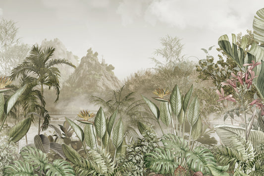 Vintage Tropical Jungle Wallpaper