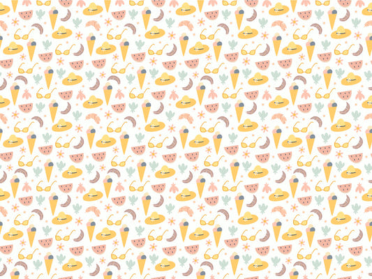Colorful Summer Fun Wallpaper Mural