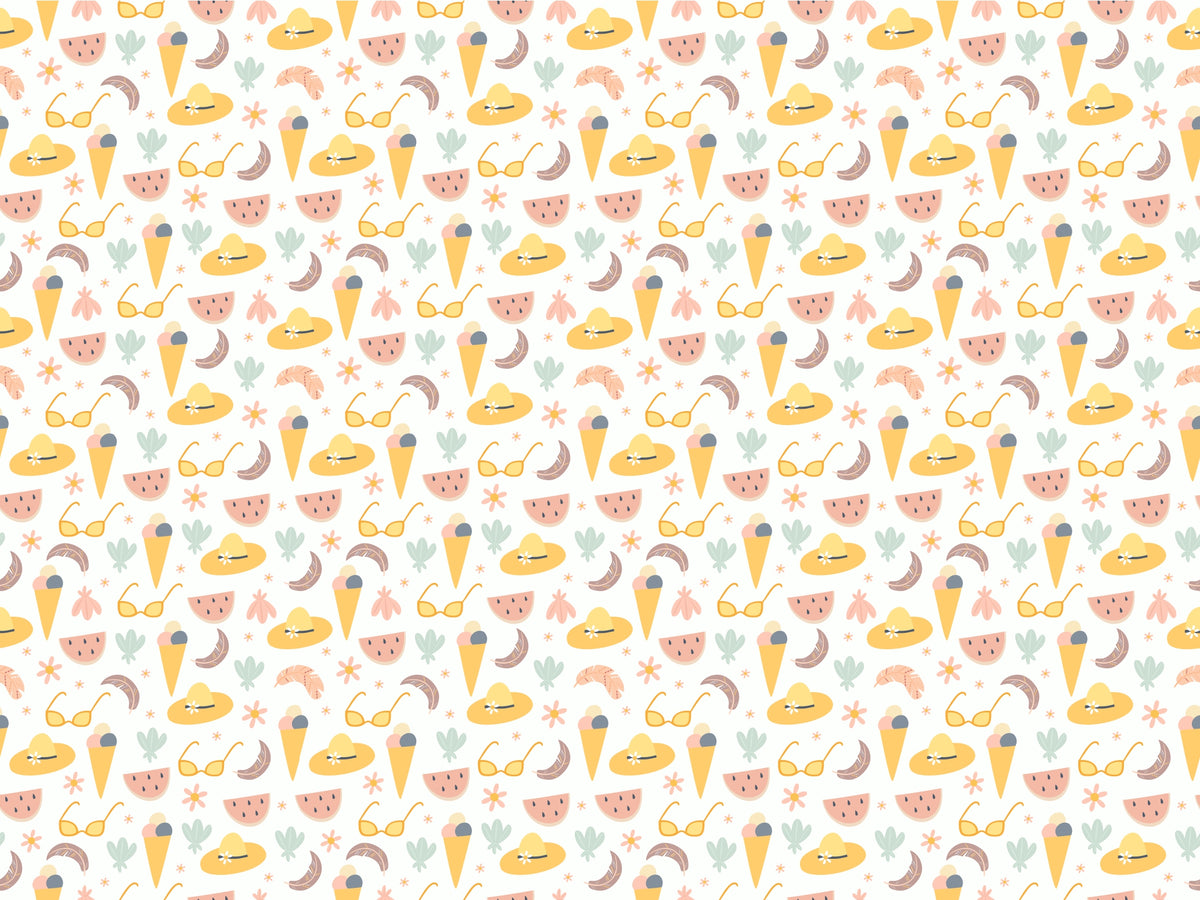 Colorful Summer Fun Wallpaper Mural in your room — zoomed