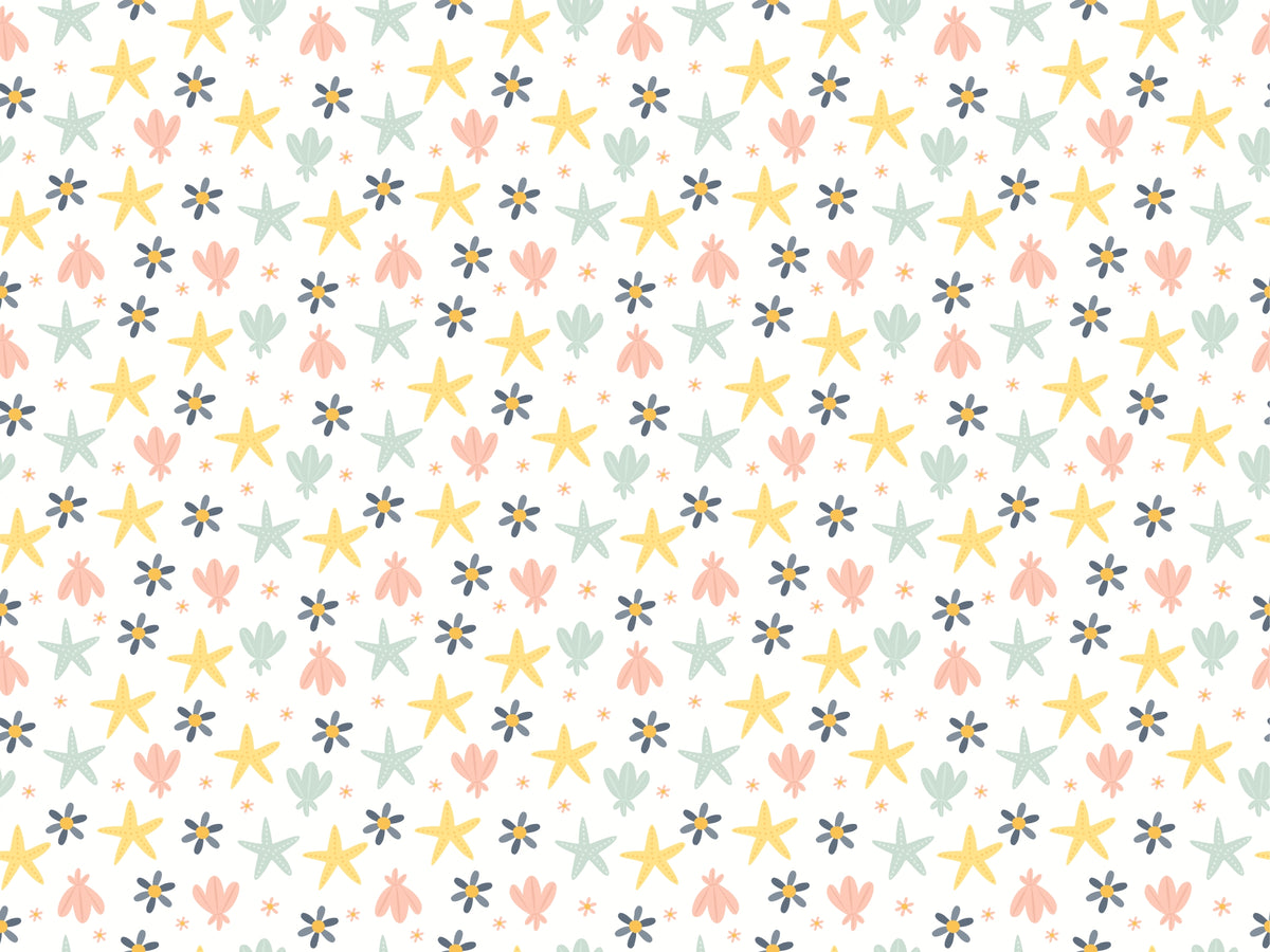 Pastel Starfish Wallpaper Mural in your room