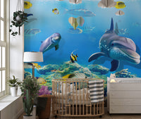 Marine Magic Dolphin Wallpaper Mural for Walls