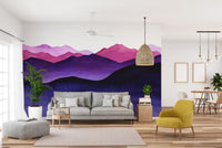 Removable Violate Shade Waves Wallpaper Mural