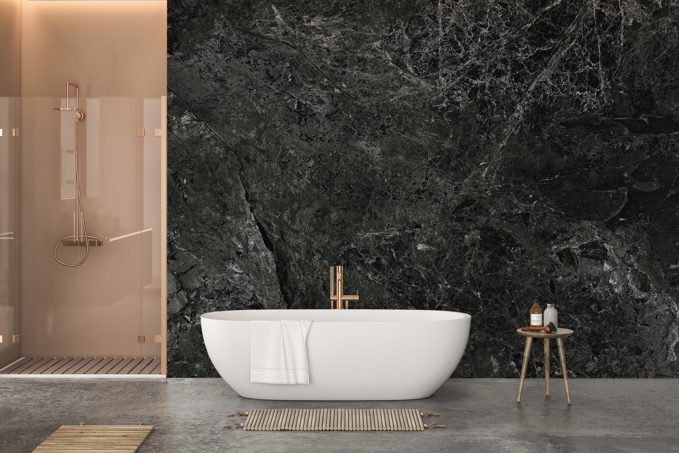Black Granite Reflections Wallpaper Mural for walls