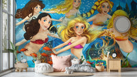 Aquatic Fairy Tale Mural Wallpaper Accent
