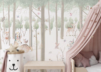 Serene Wilderness Watercolor Mural Wallpaper for Home
