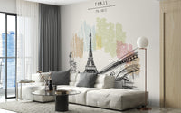 Paris Sketches Wall Mural - Removable and stylish
