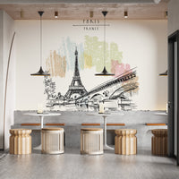 Paris Sketch Removable Wall Mural for timeless decor