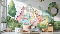 Dinosaur Fantasyland Wallpaper Mural for Playful Walls
