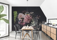 Gothic Garden Delight Wallpaper Mural with Dark Florals