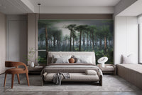 Peel & Stick Foggy Rainforest Wall Mural for Serene Spaces
