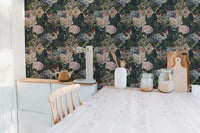 Midnight Garden Floral Wall Covering for Rooms
