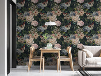 Midnight Garden Floral Wallpaper for Interior Walls