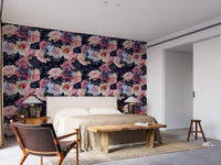 Celestial Rose Silhouette Wallpaper Mural for interiors