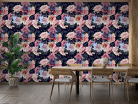 Celestial Rose Silhouette Wall Mural to decorate walls