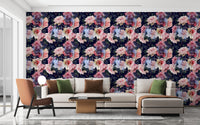 Celestial Rose Silhouette Wallpaper Mural for any wall
